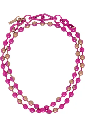 We11 Done & Bronze Colored Ball Chain Necklace