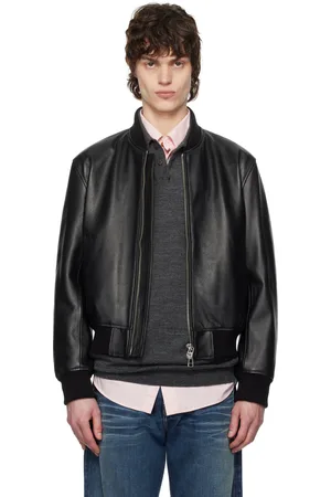 Tonywack Grained Leather Bomber Jacket