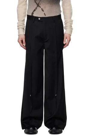C2H4 Black Tortuosity Shaped Wide-Leg Trousers