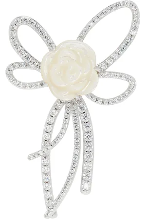 Shushu/Tong YVMIN Edition Pearl Chain Bow Rose Single Earring