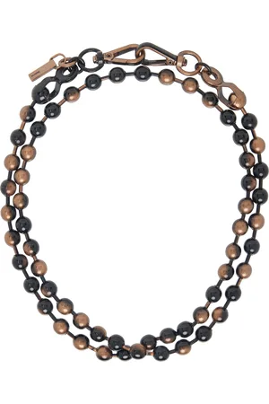 We11 Done & Bronze Colored Ball Chain Necklace
