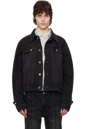 C2H4 Black Asteroid Raw Edge Denim Jacket