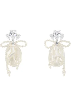 Shushu/Tong & Silver YVMIN Edition Pearl Bow Shell Earrings