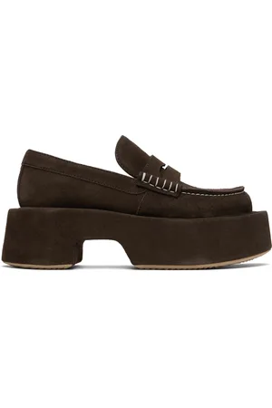 J.W.Anderson Brown Suede Platform Loafers