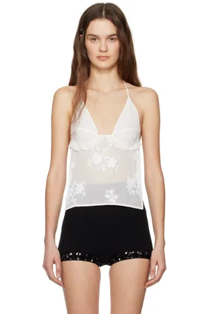 Shushu/Tong White Embellished Corset Camisole