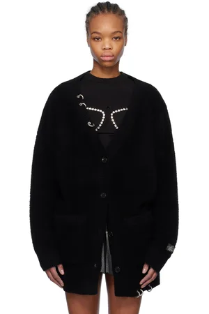 We11 Done Pierced Oversized Cashmere Knit Cardigan