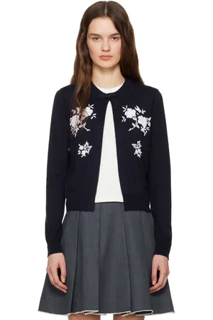 Shushu/Tong Navy Knit Long Sleeve Cardigan