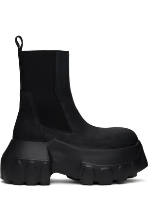 Rick Owens Black Hollywood Beatle Mega Tractor Chelsea Boots