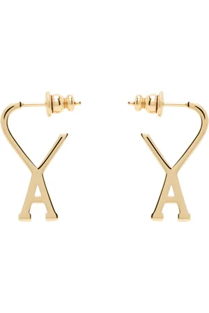 Ami Gold Brass Small Ami de Coeur Hoop Earrings