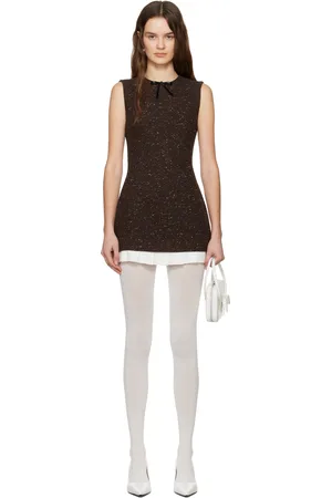 Shushu/Tong Brown Sleeveless Slim-Fit Minidress