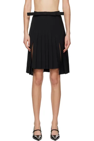 Shushu/Tong SSENSE Exclusive Black Split Pleats Miniskirt