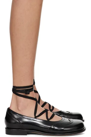 Shushu/Tong Black Lace-Up Flat Brogues