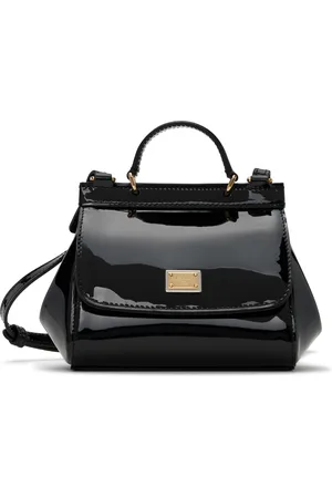 Dolce & Gabbana Kids Black Patent Leather Mini Sicily Bag