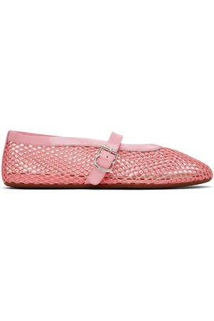 Alaïa Pink Fishnet Ballerina Flats