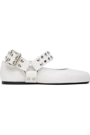 Alaïa White Biker Ballerina Flats