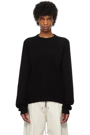 Rick Owens Black Hollywood Round Neck Sweater