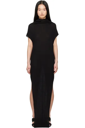 Rick Owens Black Hollywood SL Crater Maxi Dress