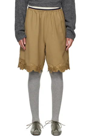 CORDERA Taupe Embroidered Bermuda Shorts