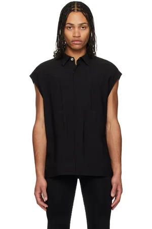 Rick Owens Black Hollywood Sleeveless Jumbo Shirt