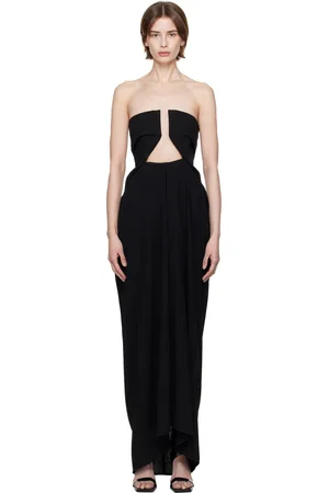 Rick Owens Black Hollywood Amphora Prong Maxi Dress