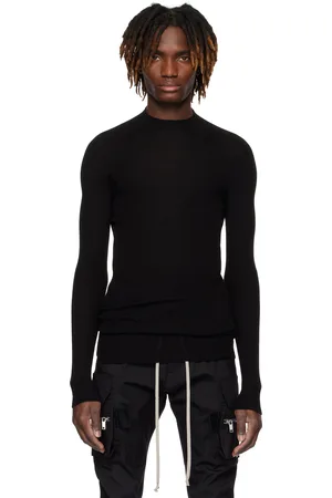 Rick Owens Black Hollywood Ribbed Lupetto Sweater