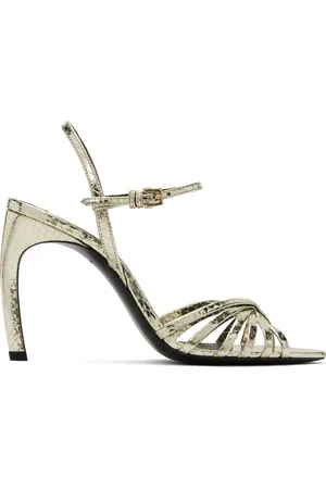 Victoria Beckham Gold Open Toe Cage Heeled Sandals