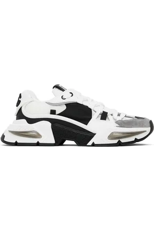 Dolce & Gabbana White & Black Mixed-Material Airmaster Sneakers