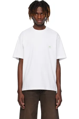 Solid White Embroidered-Logo T-shirt