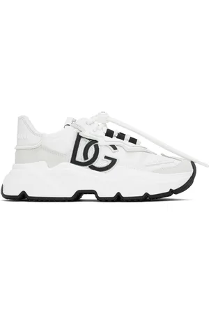 Dolce & Gabbana White Mixed-Material Daymaster Sneakers