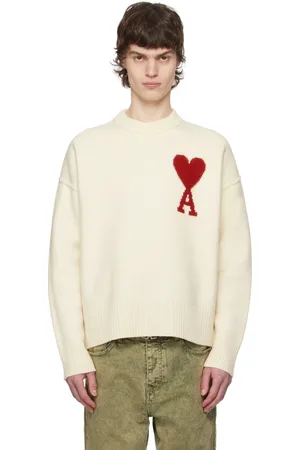 Ami Off-White Wool Ami de Coeur Sweater