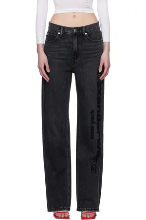 Alexander Wang Gray EZ Cut-Out Logo Jeans