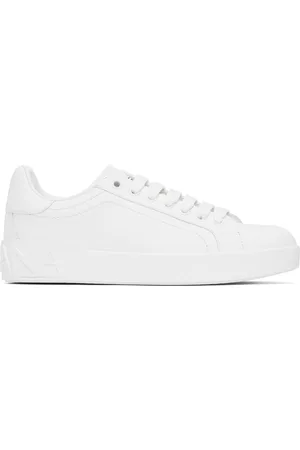 Dolce & Gabbana White Calfskin Portofino Sneakers