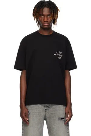 Solid Black Embroidered T-shirt