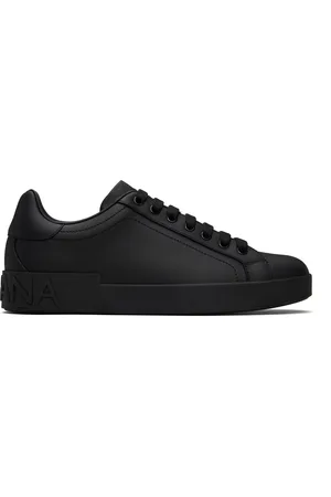Dolce & Gabbana Black Calfskin Portofino Sneakers