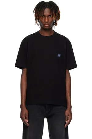 Solid Black Embroidered-Logo T-shirt