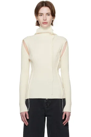 Maison Margiela Off-White Darted Rib Turtleneck