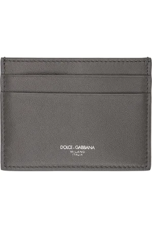 Dolce & Gabbana Gray Calfskin Card Holder