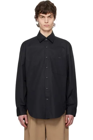 WOOYOUNGMI Black Cotton Back Logo Shirt