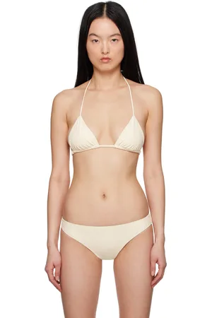 Jil Sander Beige Triangle Bikini Top