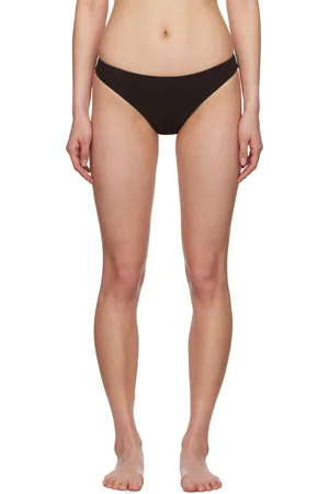 Jil Sander Brown Embroidered Logo Bikini Bottom