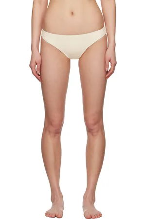 Jil Sander Beige Embroidered Logo Bikini Bottom