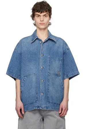 WOOYOUNGMI Blue Faded Denim Shirt