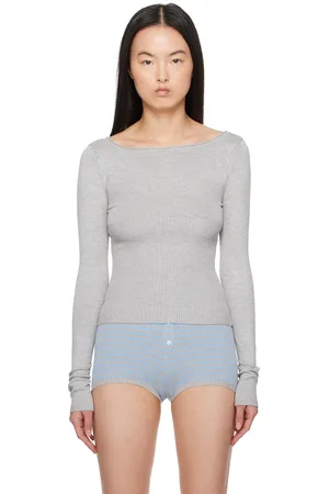 Frankies Bikinis Gray Theo Knit Sweater