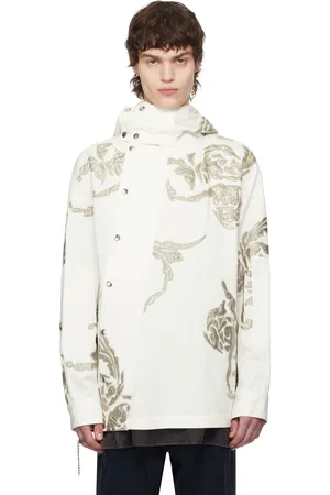 DRIES VAN NOTEN White Embroidered Patches Jacket