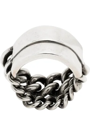 ANN DEMEULEMEESTER Silver Ize Double Chains Ring