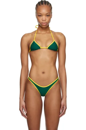 Miaou Green & Yellow Jo Bikini Top