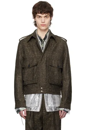 DRIES VAN NOTEN Brown Tweed Jacket