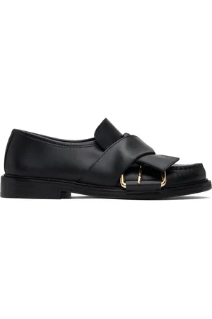 Moschino Black Belted Up Loafers