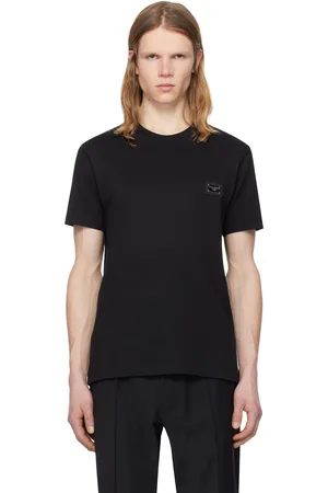 Dolce & Gabbana Black Cotton Branded Tag T-shirt