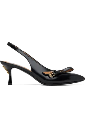 Moschino Black Buckled Bow Heels